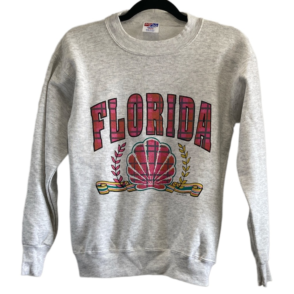 Vintage Florida Sweatshirt Gray Medium Women's